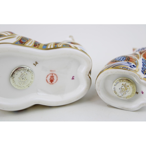 7 - Royal Crown Derby paperweights to include a kitten and a contented cat (2), first quality with stopp... 