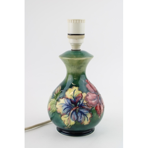 70 - Moorcroft lampbase, Clematis pattern, 23cm tall.