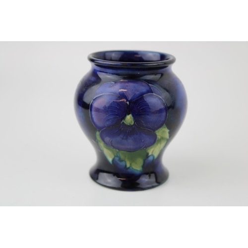 73 - Moorcroft Orchid Vase, baluster form, 8cm tall.