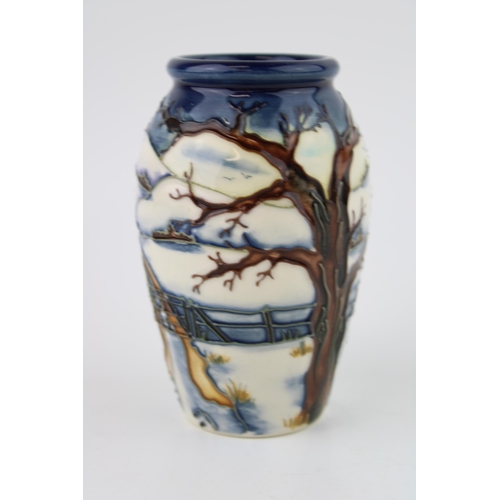 80 - Moorcroft vase in the Woodside Farm pattern, Anji Davenport, 10.5cm tall.