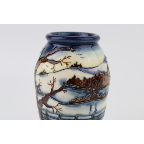 80 - Moorcroft vase in the Woodside Farm pattern, Anji Davenport, 10.5cm tall.