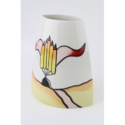 82 - Lorna Bailey abstract vase in the 'Mayfield' pattern, 18cm tall.