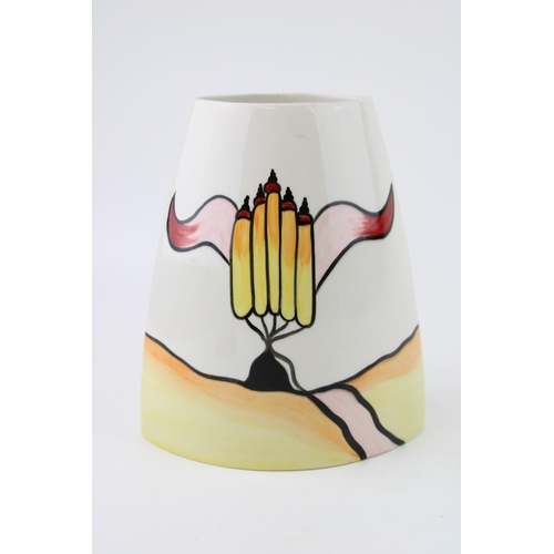 82 - Lorna Bailey abstract vase in the 'Mayfield' pattern, 18cm tall.