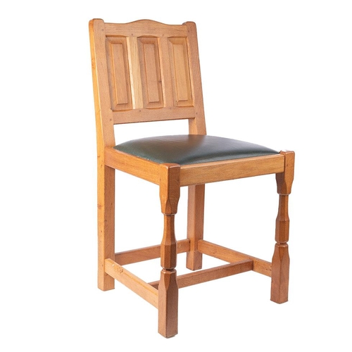 134 - Colin Beaverman Almack: a pair of oak dining chairs, upholstered seats, carved squirrel decoration t... 