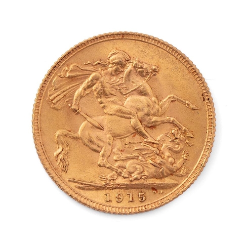 253 - George V 22ct gold FULL sovereign, 1915.