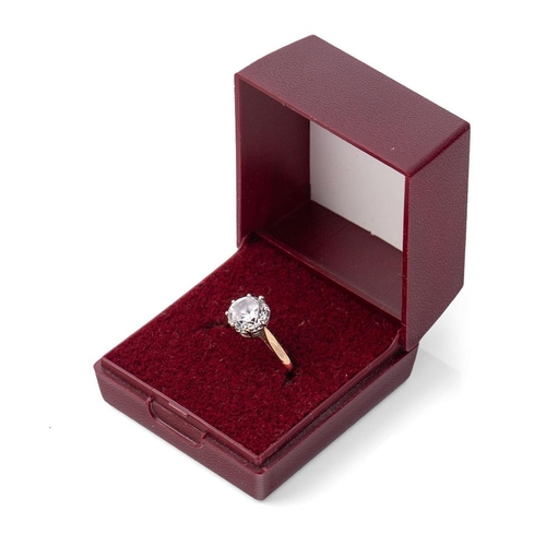 324 - A 9ct gold and Cubic Zirconia solitaire ring, size M, 2.3g.