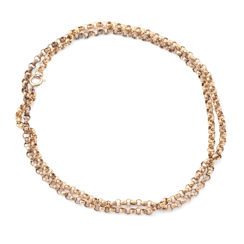 375 - A gilt metal belcher style longuard chain, 79cm long.