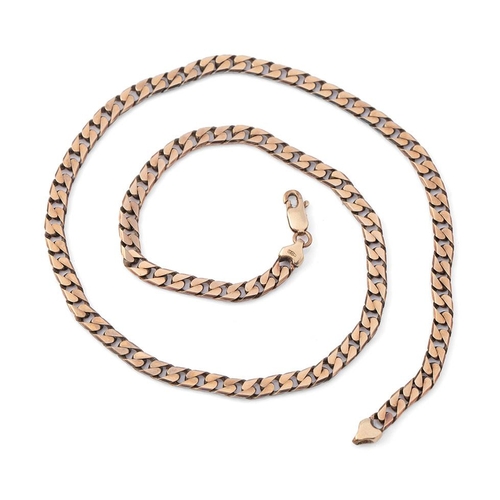 383 - 9ct gold flat curblink chain, 47cm long, 23.2g.