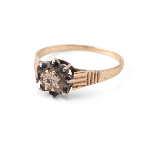 404 - A 9ct yellow gold ring. Ring size P. Weight 1.7g.