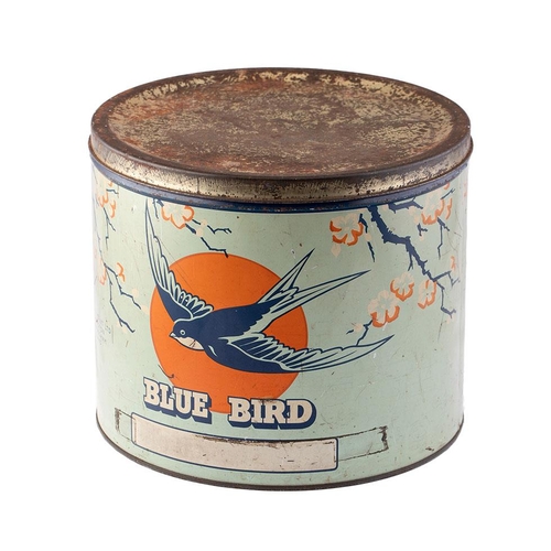 40F - A large 'Blue Bird' Toffees tin Art Deco design depicting bird and blossom on tree branch. Harry Vin... 