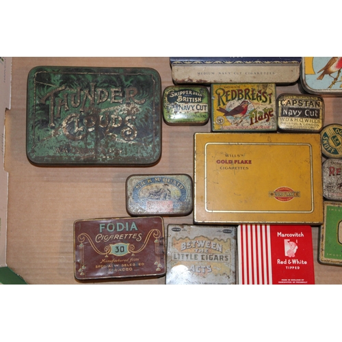 102 - A collection of vintage advertising tins to include 'Creme de Menthe', 'Jasco', 'Maison Lyons' and o... 