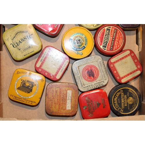 104 - A collection of type writer ribbon tins to include examples by 'Kee Lox', Todson' and other similar ... 