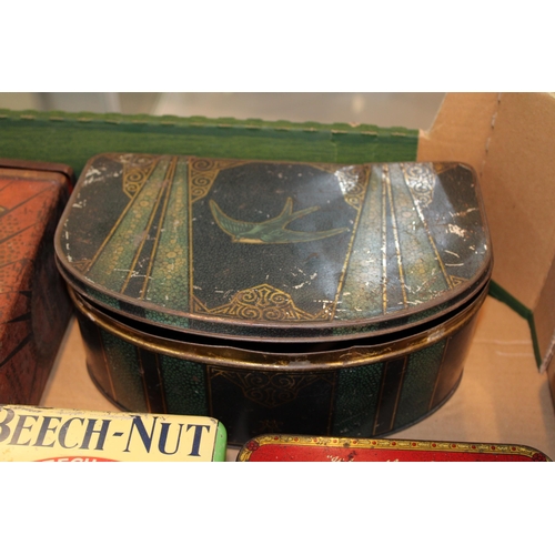 109 - A collection of large advertising tins and packaging, to include brands 'Beech - Nut', Thorne's' and... 