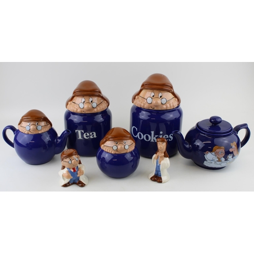 11 - A collection of Wade Tetley Tea ceramic advertising collectables to include Tea jar and Cookies jar,... 