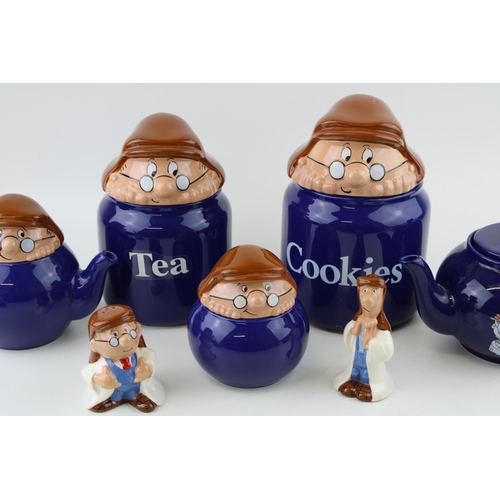 11 - A collection of Wade Tetley Tea ceramic advertising collectables to include Tea jar and Cookies jar,... 