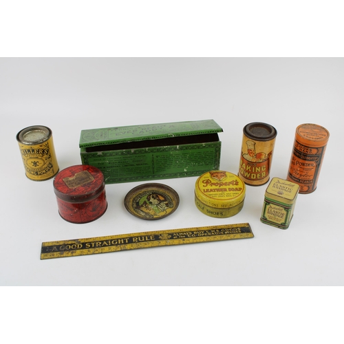 112 - A good collection of early advertising tins to include a 'Ferris & Co' 'Ever-Ready Caddy 