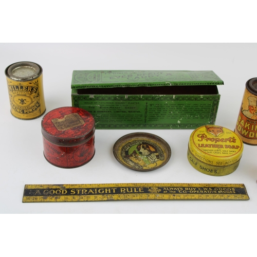 112 - A good collection of early advertising tins to include a 'Ferris & Co' 'Ever-Ready Caddy 