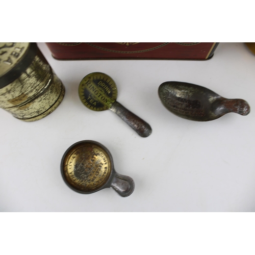 113 - A collection of advertising items relating to Tea to include two 'Lipton's' Exhibition 1924 brass ca... 