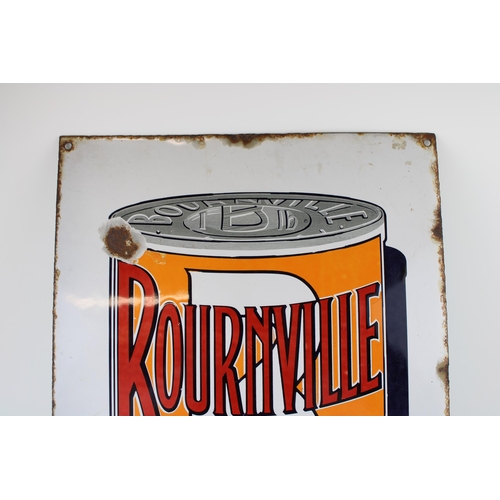 116 - Advertising enamel sign 'BOURNVILLE COCOA TEST THE BEST CADBURY BOURNVILLE ENG'. 21'' x 13''.