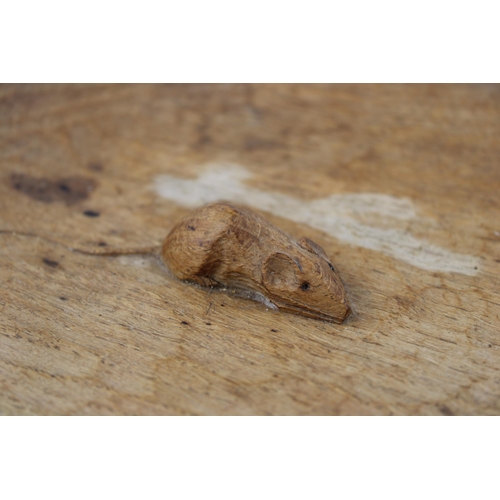 120 - Robert 'Mouseman' Thompson large oak fruit bowl, carved mouse to centre, 29cm diameter.