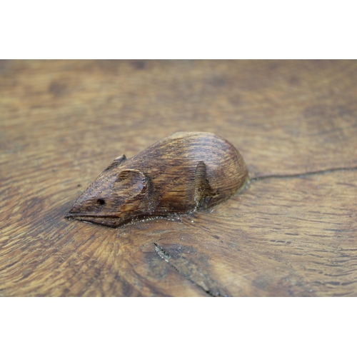 127 - Robert 'Mouseman' Thompson carved oak fruit bowl, central mouse, 29.5cm diameter.