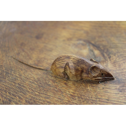 127 - Robert 'Mouseman' Thompson carved oak fruit bowl, central mouse, 29.5cm diameter.