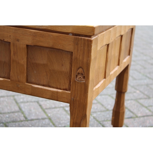 130 - Knightman Family: Old Mill Furniture (Balk): a light oak coffee table, rectangular top, recessed tra... 