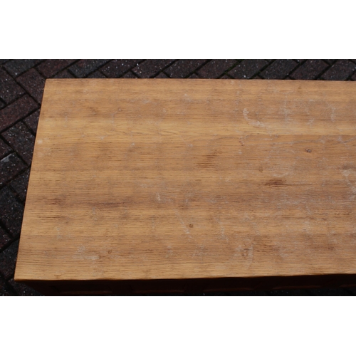 130 - Knightman Family: Old Mill Furniture (Balk): a light oak coffee table, rectangular top, recessed tra... 