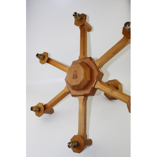 131 - Knightman Family: An Old Mill Furniture (Balk): An Oak Chandelier, the central octagonal port with e... 