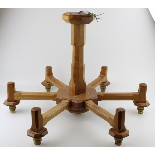 131 - Knightman Family: An Old Mill Furniture (Balk): An Oak Chandelier, the central octagonal port with e... 