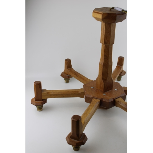 131 - Knightman Family: An Old Mill Furniture (Balk): An Oak Chandelier, the central octagonal port with e... 