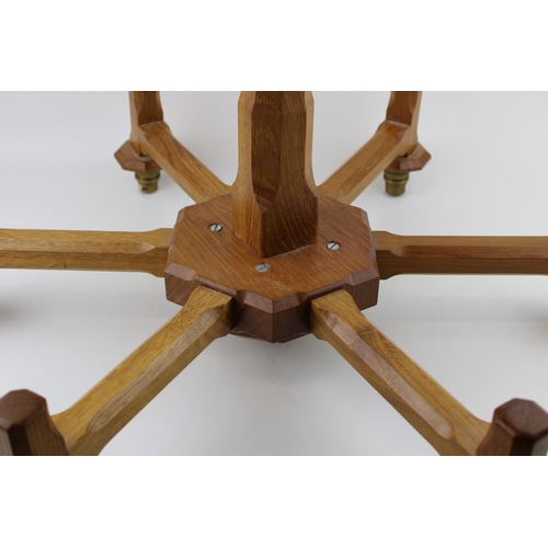 131 - Knightman Family: An Old Mill Furniture (Balk): An Oak Chandelier, the central octagonal port with e... 