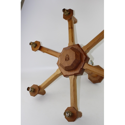 132 - Knightman Family: An Old Mill Furniture (Balk): An Oak Chandelier, the central octagonal port with e... 