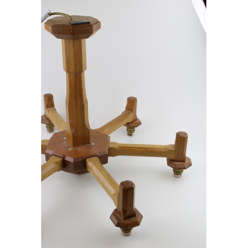 132 - Knightman Family: An Old Mill Furniture (Balk): An Oak Chandelier, the central octagonal port with e... 