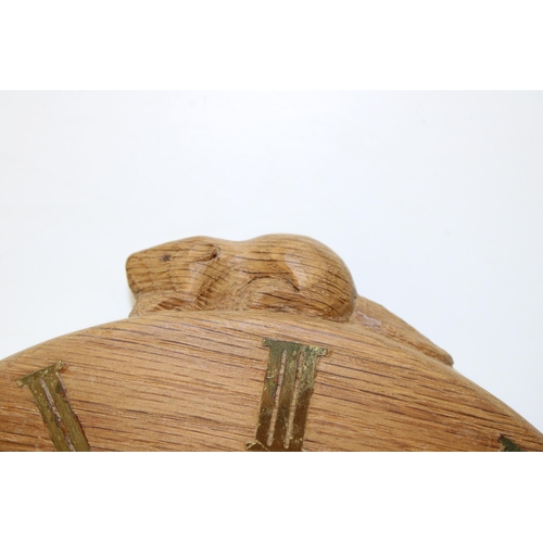 133 - Colin Beaverman Almack: a carved oak 'Yorkshire Rose' wall clock, circular, beaver positioned at 3pm... 