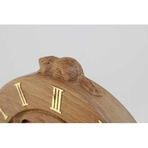 133 - Colin Beaverman Almack: a carved oak 'Yorkshire Rose' wall clock, circular, beaver positioned at 3pm... 