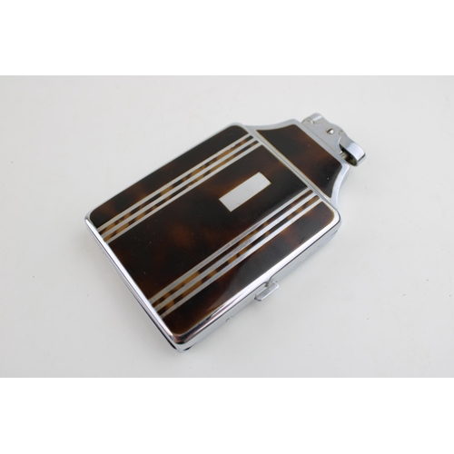 139 - Boxed Ronson faux tortoiseshell cigarette lighter cum cigarette box.