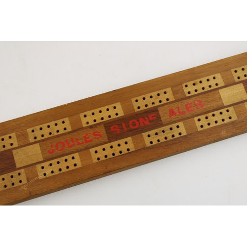 15 - Joules Stone Ales cribbage board, 31cm long.