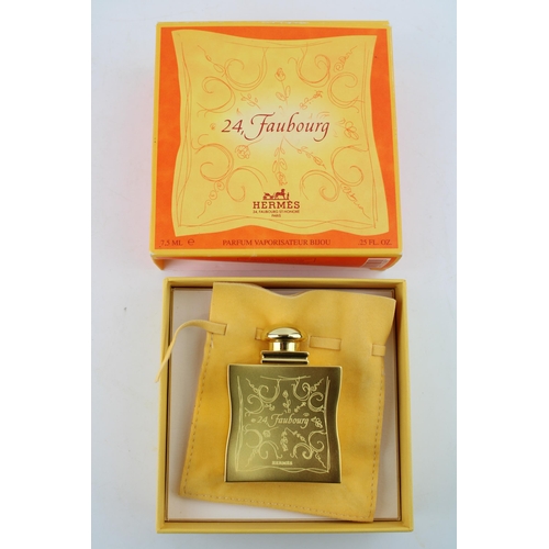 150 - HERMÈS 24,FAUBOURG Deluxe Purse Perfume Spray 7.5ml-1/4oz, boxed with soft fabric case.