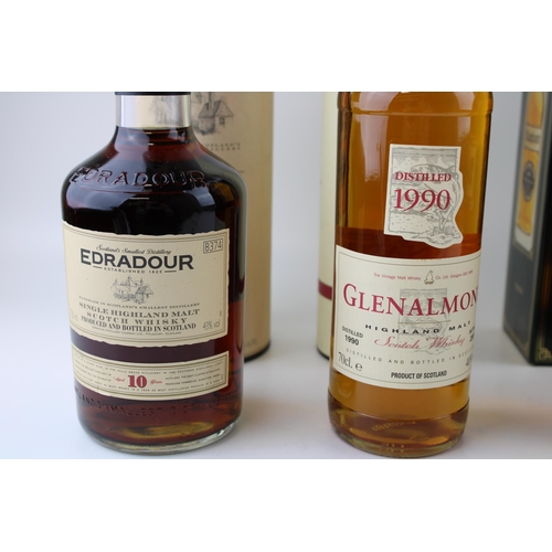 164 - A collection of Fine Single Malt Whiskey to include Ardbeg & Edradour 10 years, Tamdhu and Glenalmon... 