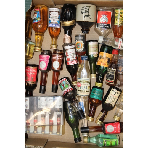 169 - A large collection of Miniature Spirits, Liqueurs to include gin, Bols, Tequila, Sherry, Brandy, Cog... 