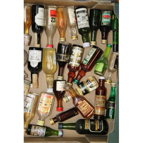 169 - A large collection of Miniature Spirits, Liqueurs to include gin, Bols, Tequila, Sherry, Brandy, Cog... 