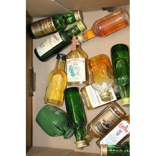 172 - A collection of miniature bottles of Single Malt & Blended Scotch Whiskey to include Usher's, Aberlo... 