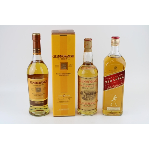 180 - Two bottles of Glenmorangie 10 year old single malt scotch whiskey 70cl & 75cl plus a 1 litre bottle... 