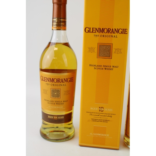 180 - Two bottles of Glenmorangie 10 year old single malt scotch whiskey 70cl & 75cl plus a 1 litre bottle... 