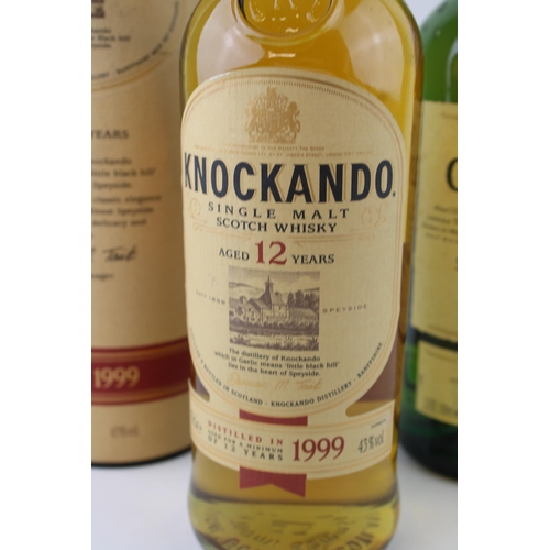 183 - A bottle of Knockando 12 year old single malt whisky 70cl distilled in 1999 with a Glenlivet 12 year... 