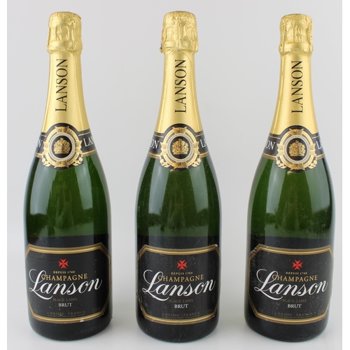 194 - Three bottles of Lanson Brut Black Label Champagne (3)