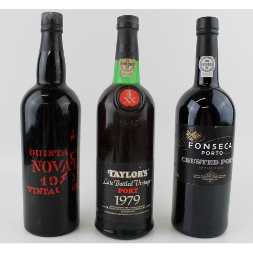 198 - Three bottles of Vintage Port including a Taylor's late bottled vintage 1979 with a Quinta Noval 197... 