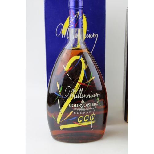 199 - Two bottles of Courvoisier Napoleon Cognac Brandy, one issued to celebrate 2000 Millenium (2).