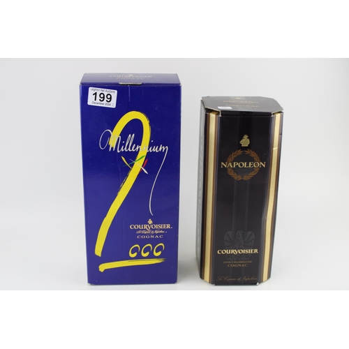 199 - Two bottles of Courvoisier Napoleon Cognac Brandy, one issued to celebrate 2000 Millenium (2).